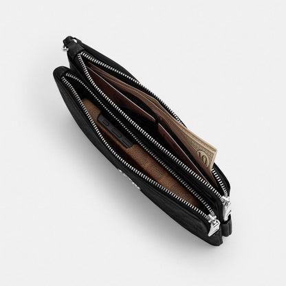 Double Zip Wristlet With Floral Print