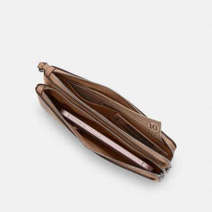 Double Zip Wristlet With Floral Print