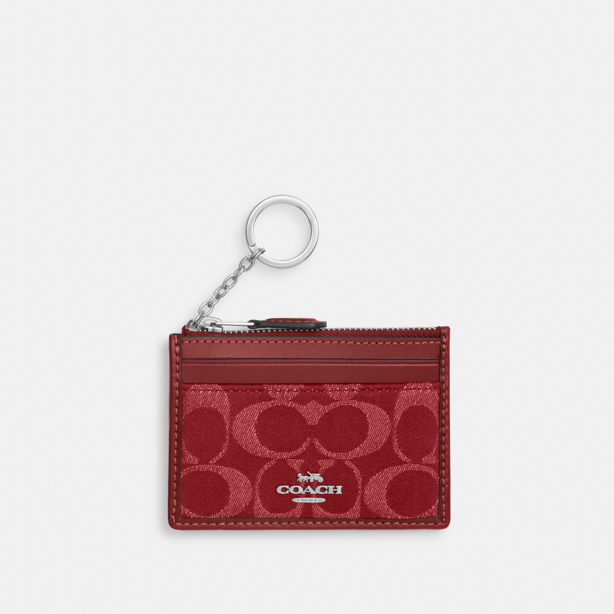 Mini Skinny Id Case In Signature Denim