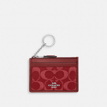 Mini Skinny Id Case In Signature Denim