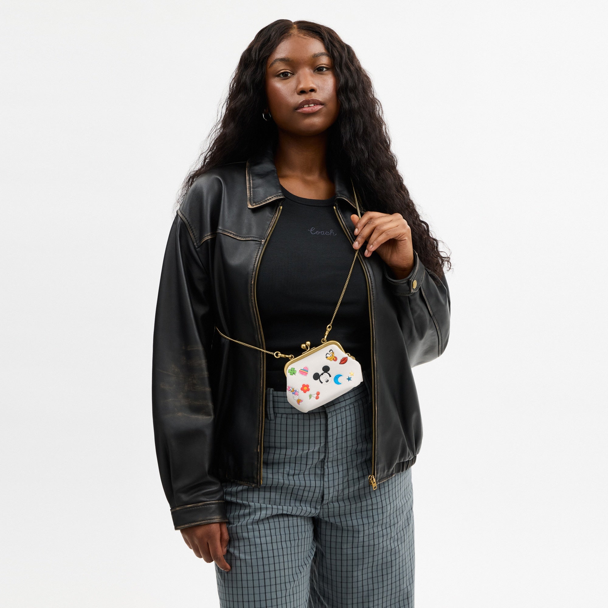 Disney X Coach Kisslock Frame Bag 10 With Sticker Print