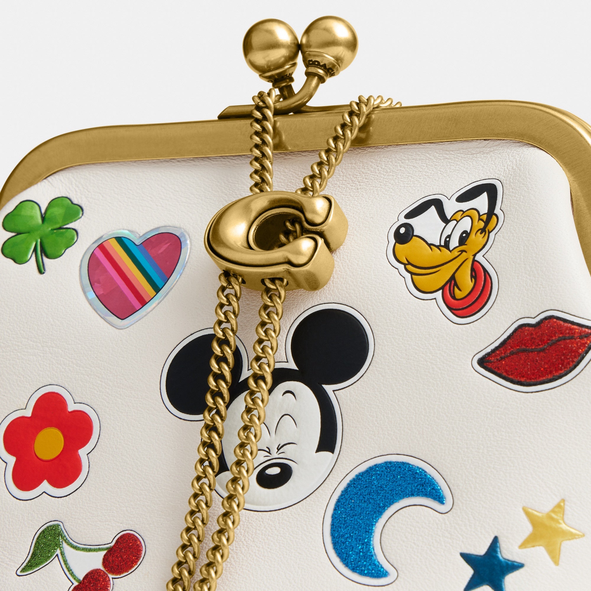 Disney X Coach Kisslock Frame Bag 10 With Sticker Print