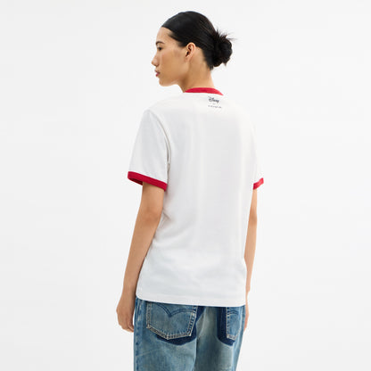 Disney X Coach Mickey Graphic Ringer T-Shirt In Organic Cotton