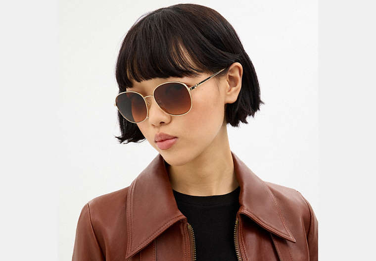 C Hardware Metal Round Sunglasses