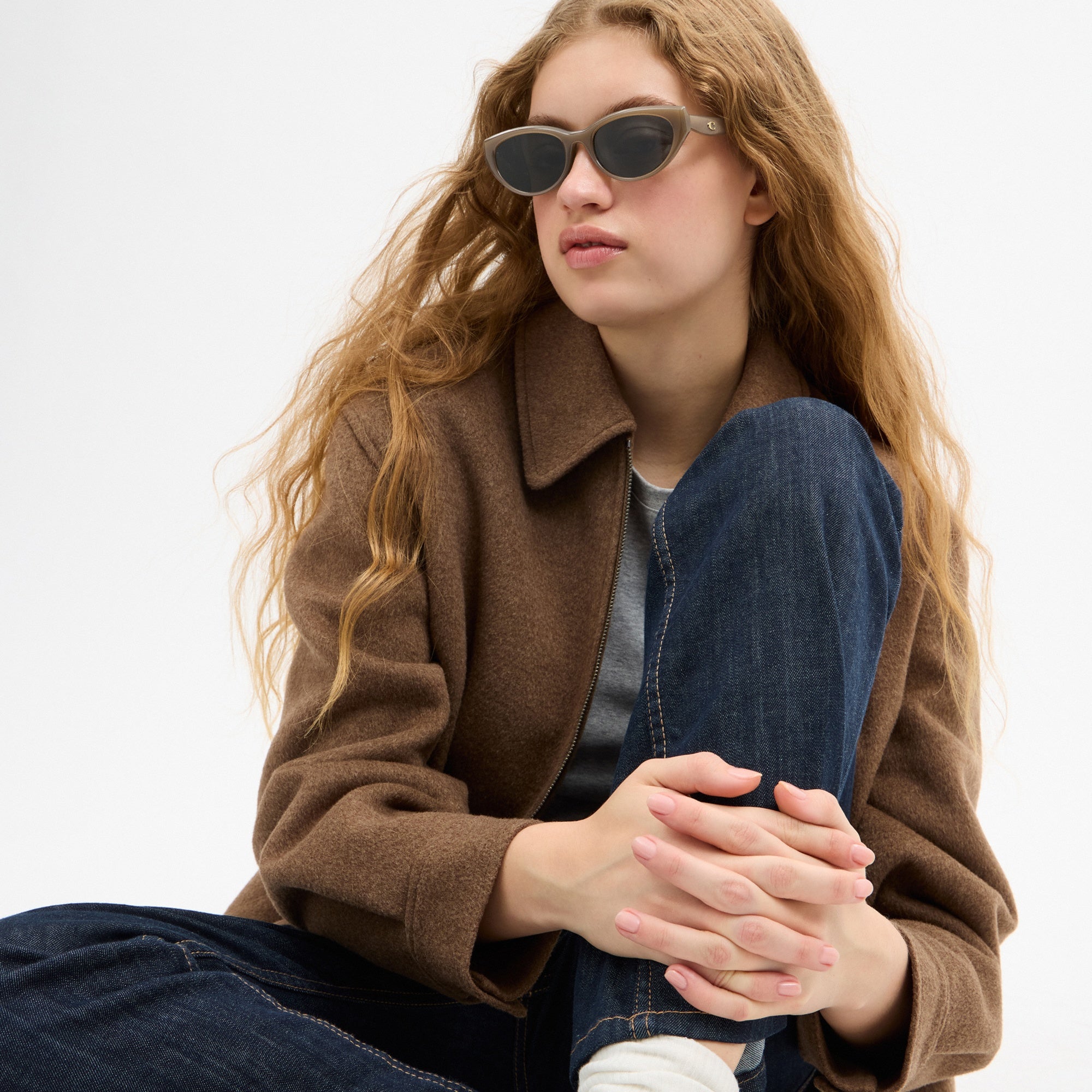 C Hardware Oval Cat Eye Sunglasses