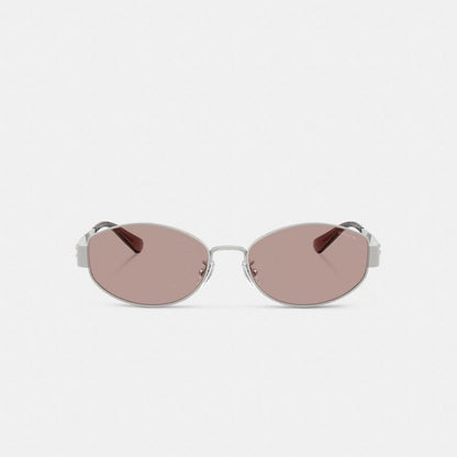 C Hardware Metal Narrow Oval Sunglasses