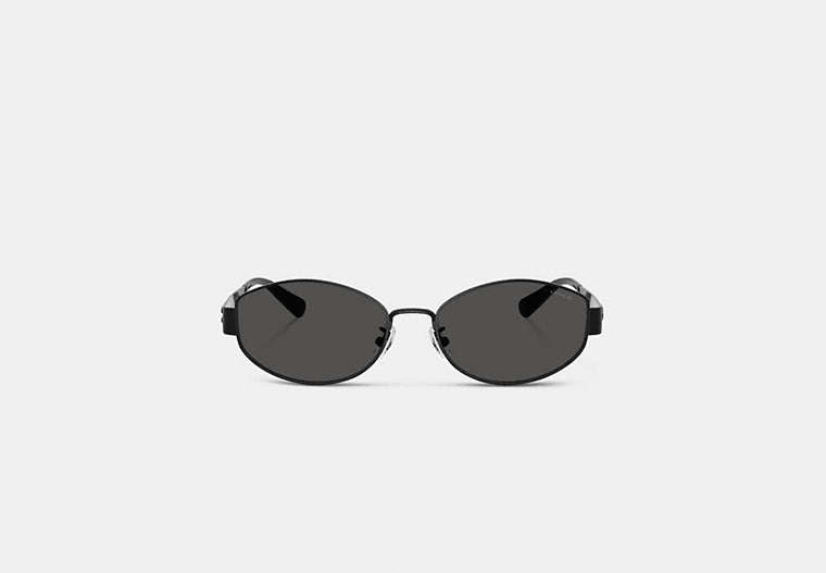 C Hardware Metal Narrow Oval Sunglasses