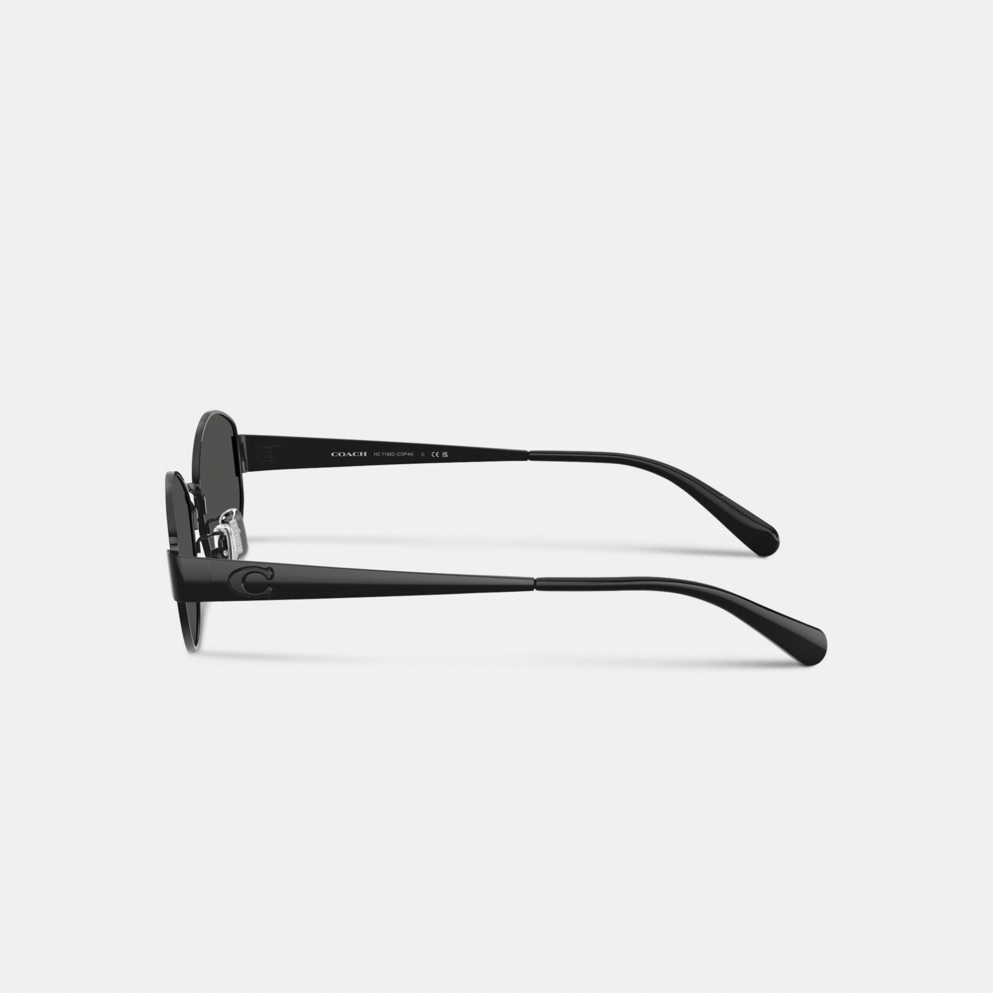 C Hardware Metal Narrow Oval Sunglasses