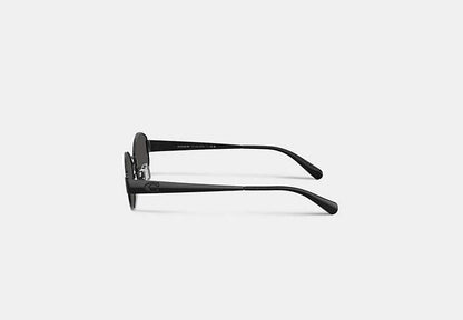 C Hardware Metal Narrow Oval Sunglasses