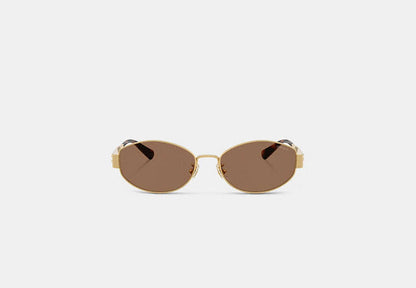 C Hardware Metal Narrow Oval Sunglasses