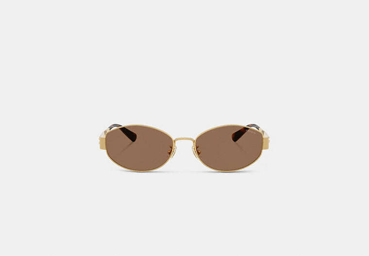 C Hardware Metal Narrow Oval Sunglasses