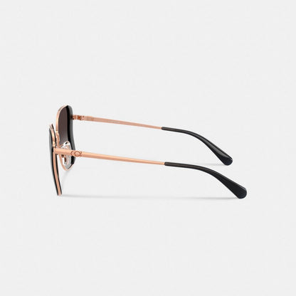 C Hardware Metal Butterfly Square Sunglasses
