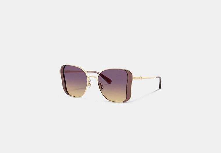 C Hardware Metal Butterfly Square Sunglasses