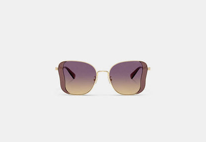 C Hardware Metal Butterfly Square Sunglasses