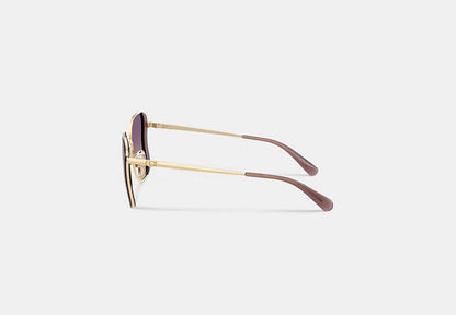 C Hardware Metal Butterfly Square Sunglasses