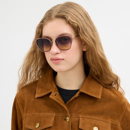 C Hardware Metal Square Sunglasses