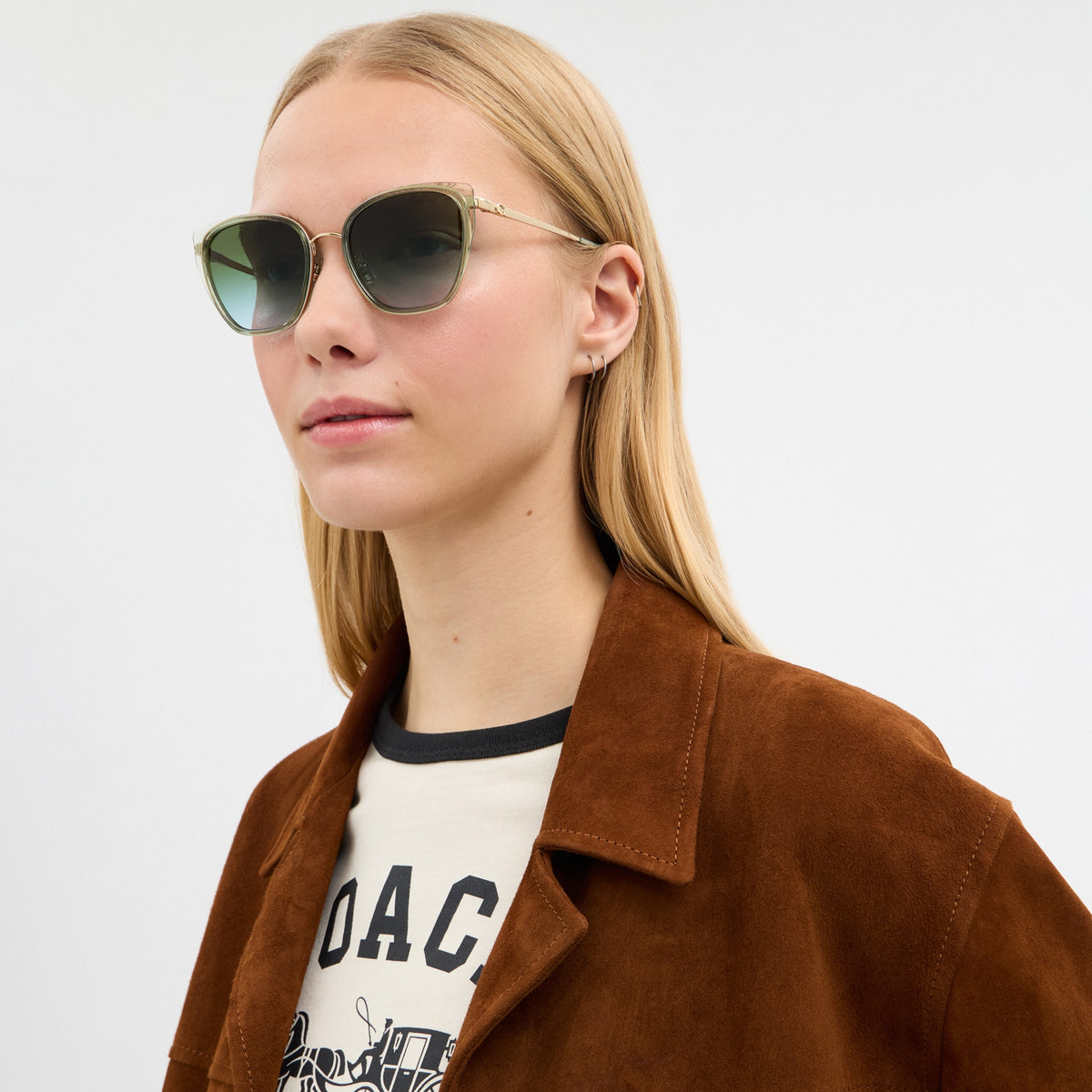C Hardware Metal Square Sunglasses
