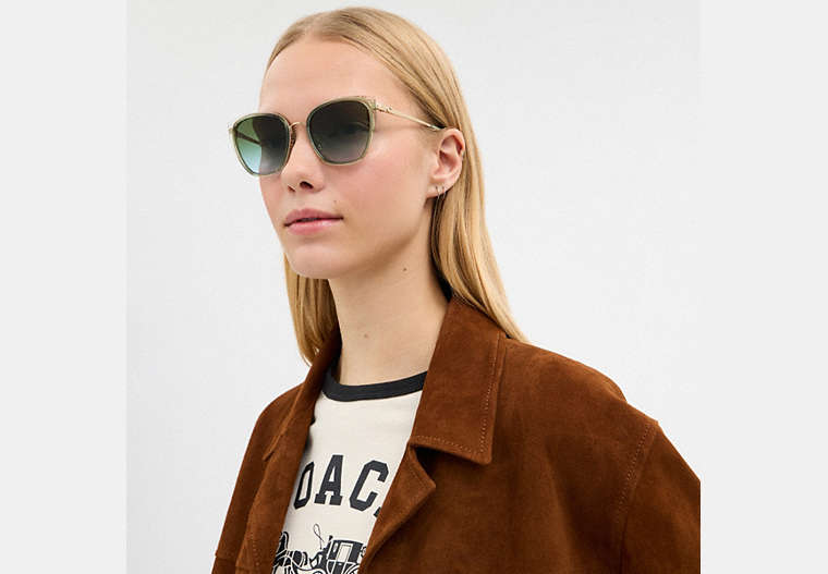 C Hardware Metal Square Sunglasses