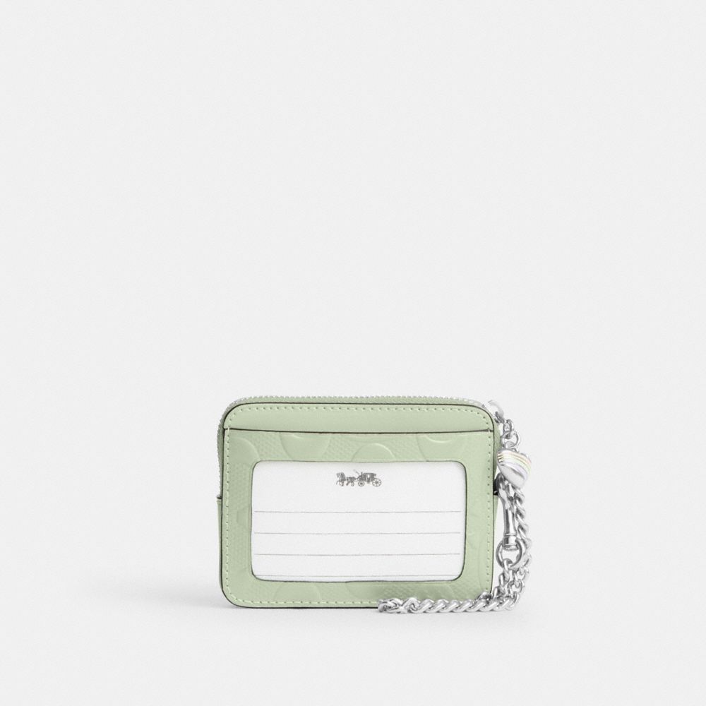 Zip Card Case In Signature Denim