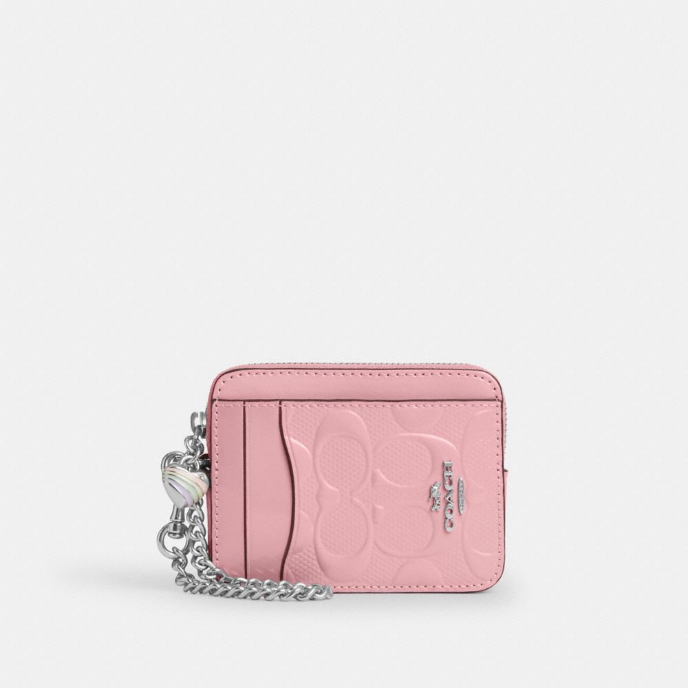 Zip Card Case In Signature Denim