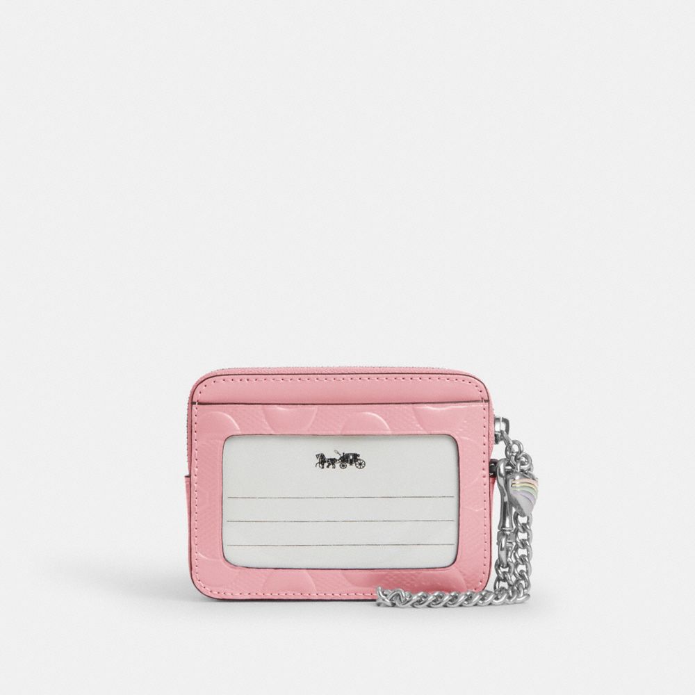 Zip Card Case In Signature Denim