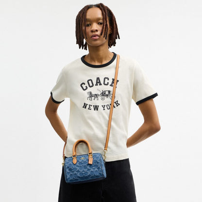 Mini Rowan Crossbody Bag In Signature Denim