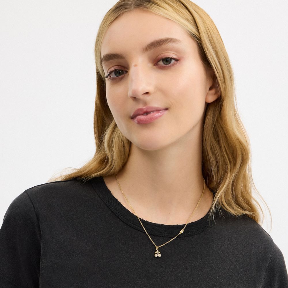 Pavé Cherry Pendant Necklace