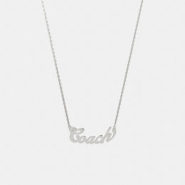 Coach Script Nameplate Necklace
