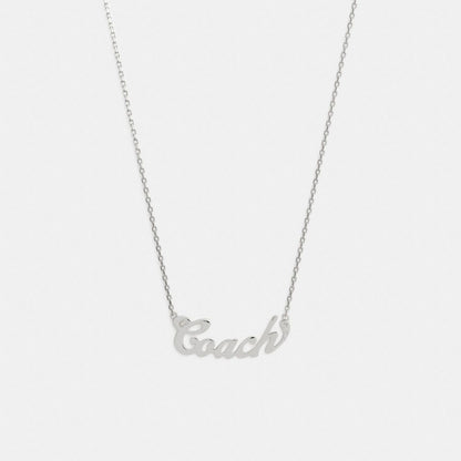 Coach Script Nameplate Necklace