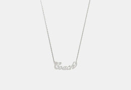 Coach Script Nameplate Necklace