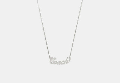 Coach Script Nameplate Necklace