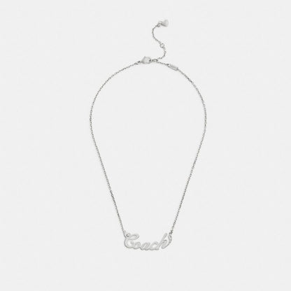 Coach Script Nameplate Necklace