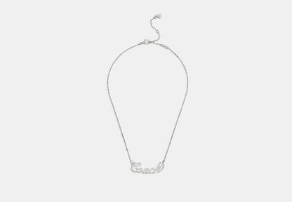Coach Script Nameplate Necklace