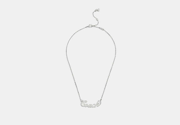 Coach Script Nameplate Necklace
