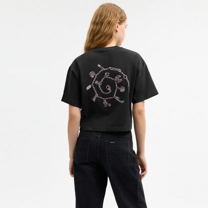 Charms Cropped T-Shirt In Organic Cotton
