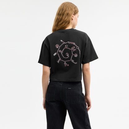 Charms Cropped T-Shirt In Organic Cotton