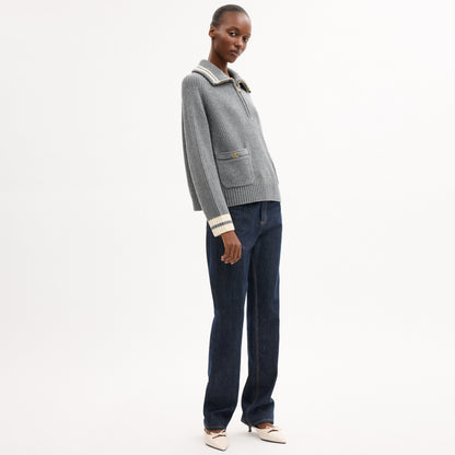 Heritage C Quarter Zip Knit Polo