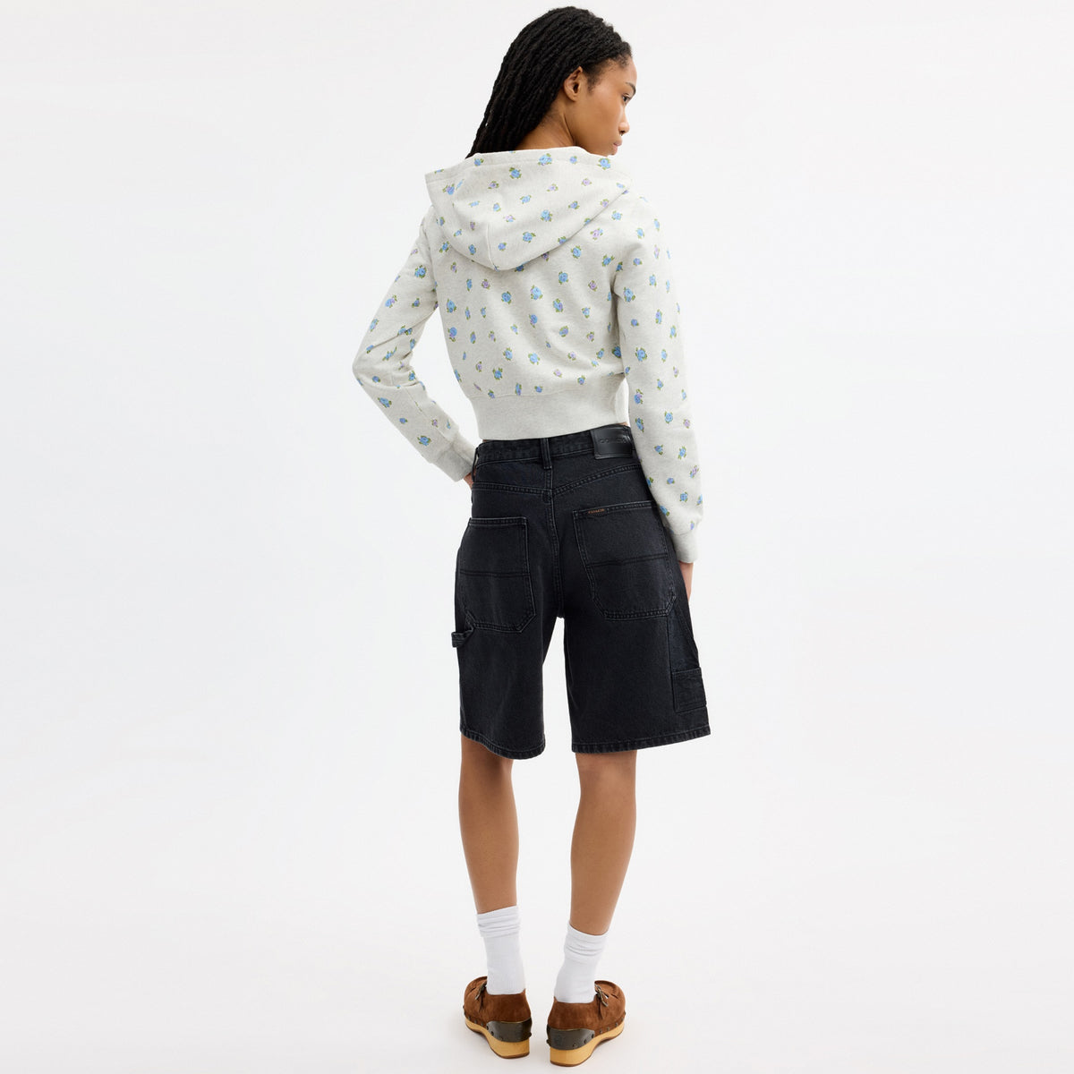 Coach | Brain Dead Shrunken Floral Print Hoodie