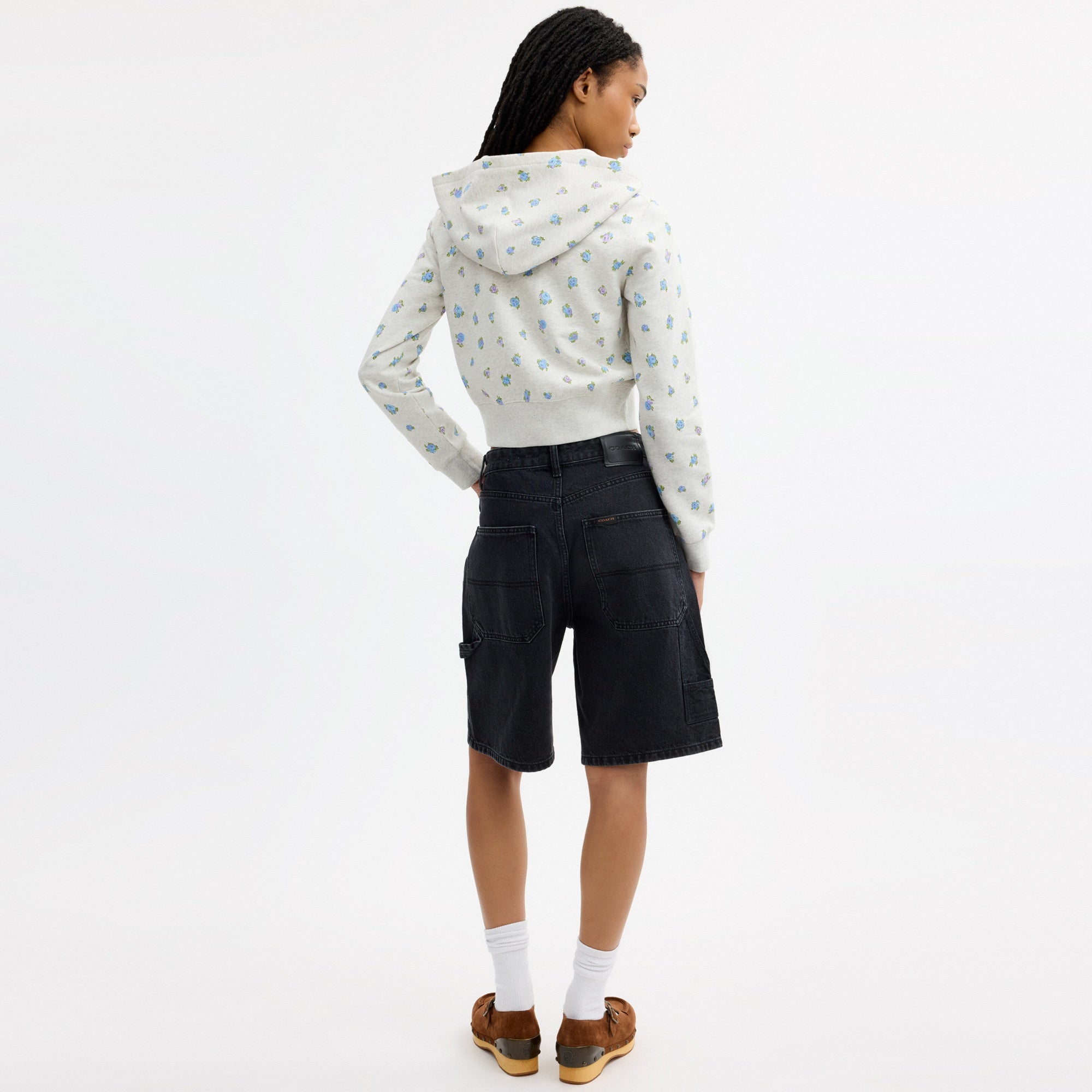 Coach | Brain Dead Shrunken Floral Print Hoodie