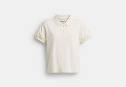 Coach Script Shrunken Polo In Organic Cotton