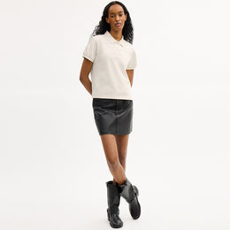 Coach Script Shrunken Polo In Organic Cotton