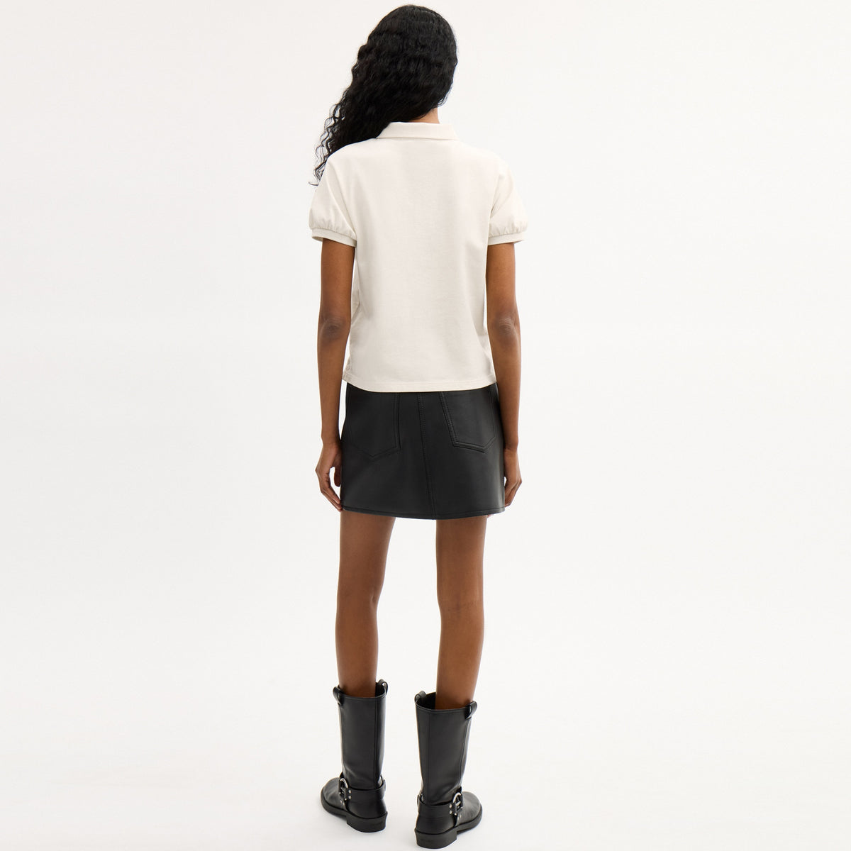Coach Script Shrunken Polo In Organic Cotton