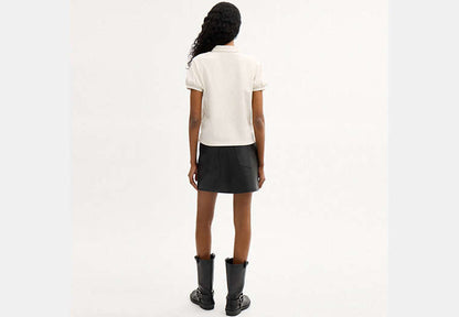 Coach Script Shrunken Polo In Organic Cotton