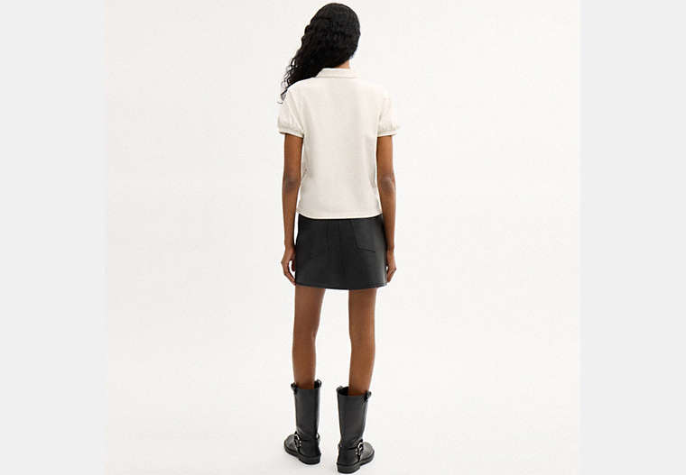 Coach Script Shrunken Polo In Organic Cotton