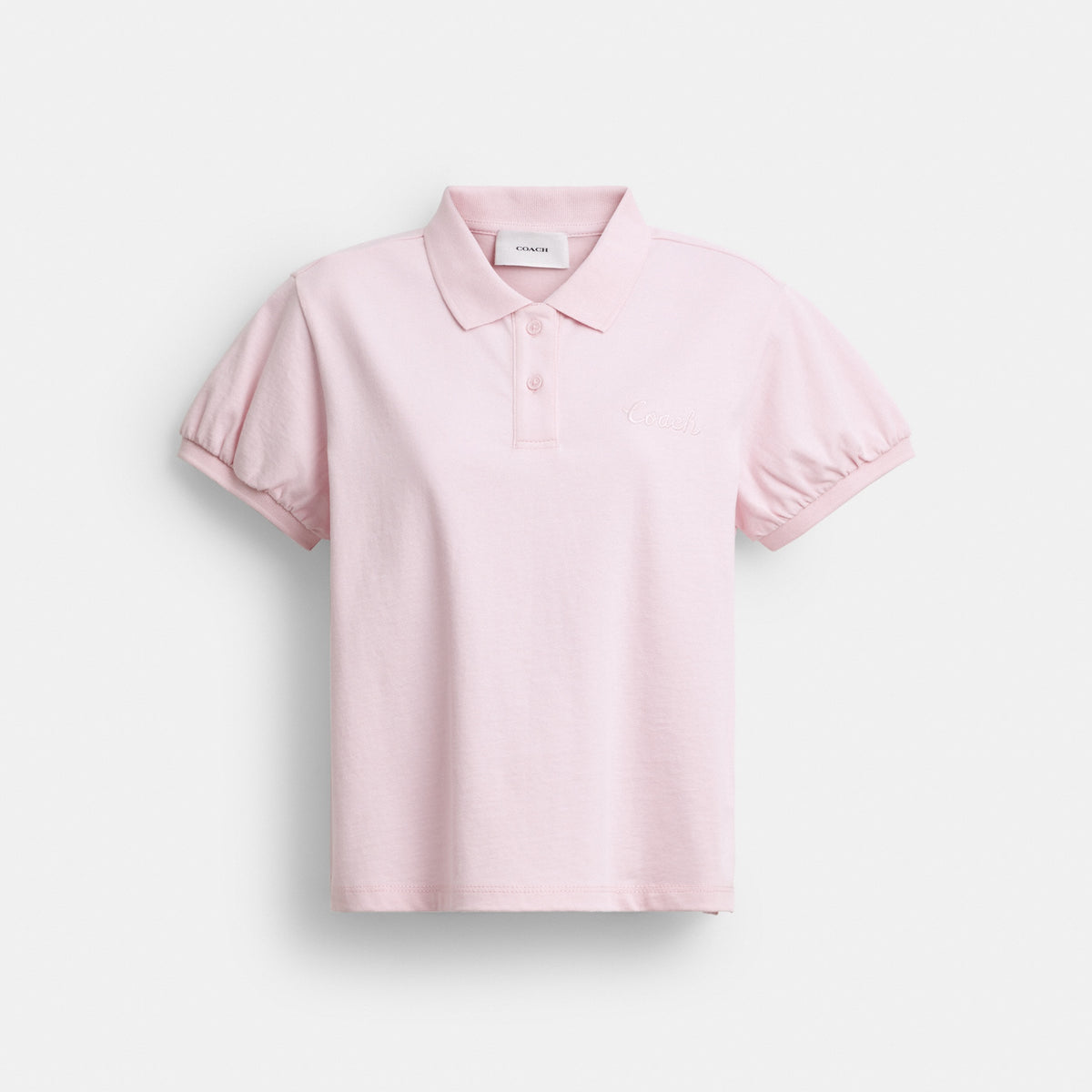 Coach Script Shrunken Polo In Organic Cotton