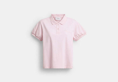 Coach Script Shrunken Polo In Organic Cotton