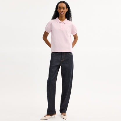 Coach Script Shrunken Polo In Organic Cotton