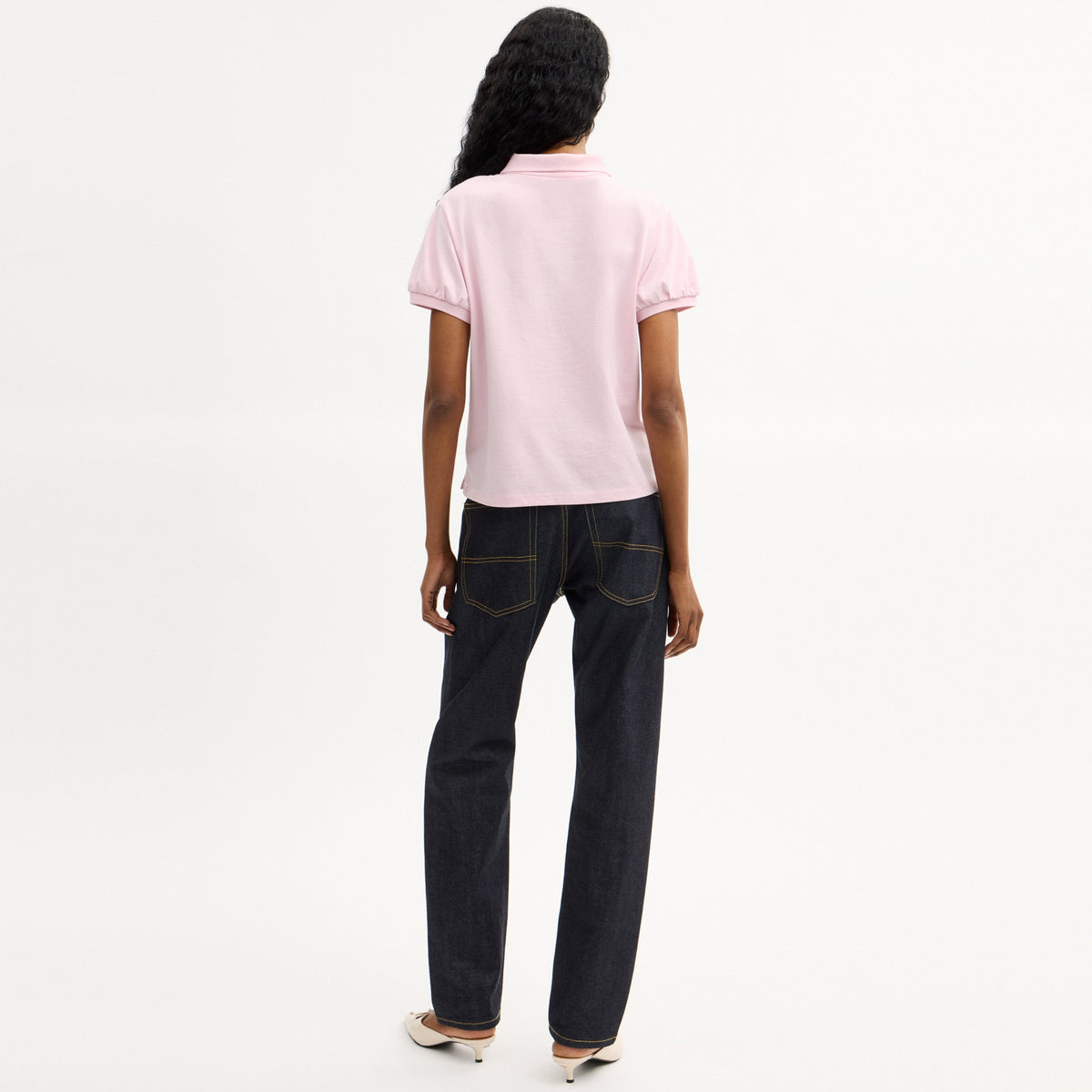 Coach Script Shrunken Polo In Organic Cotton