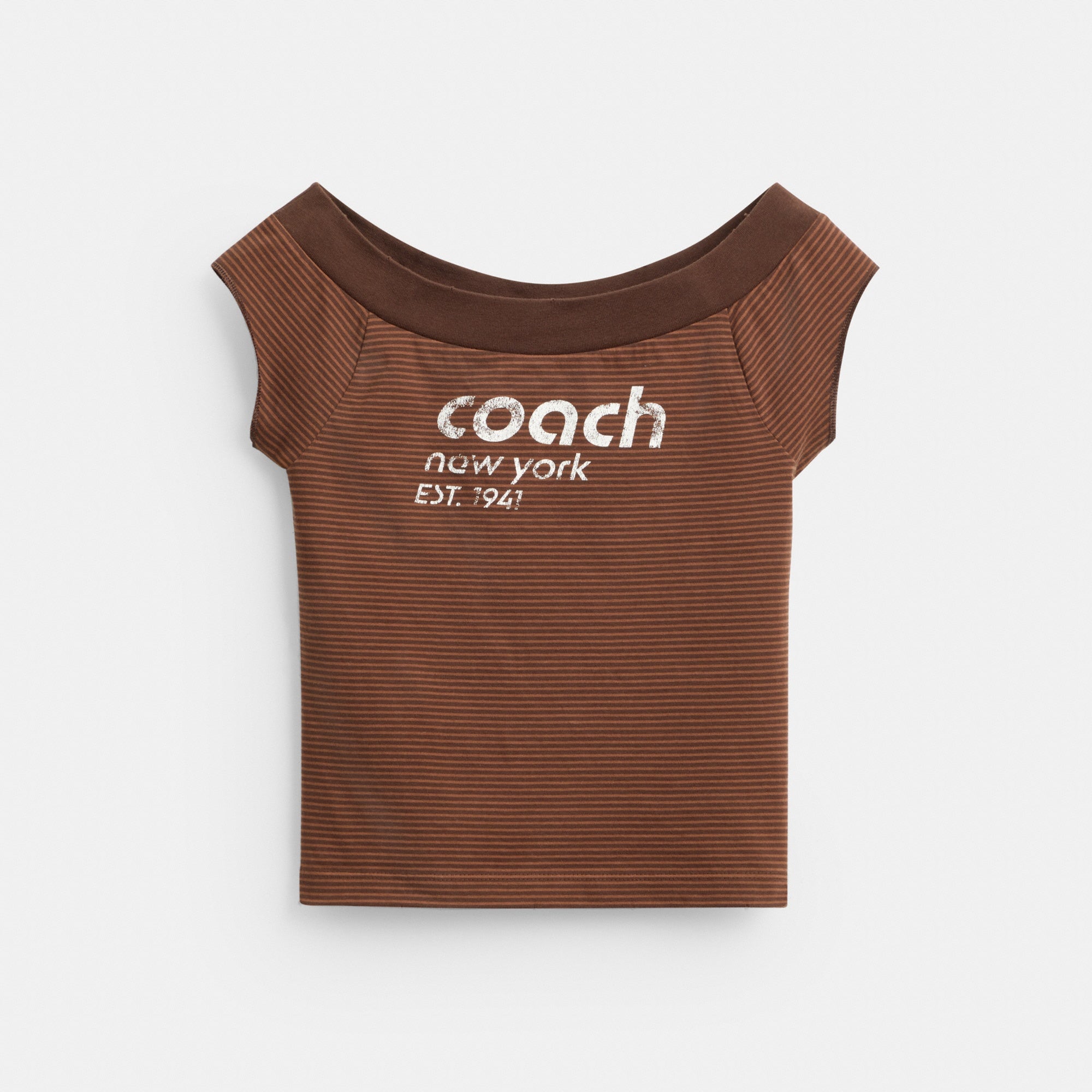 Striped Wide Neck T-Shirt In Organic Cotton