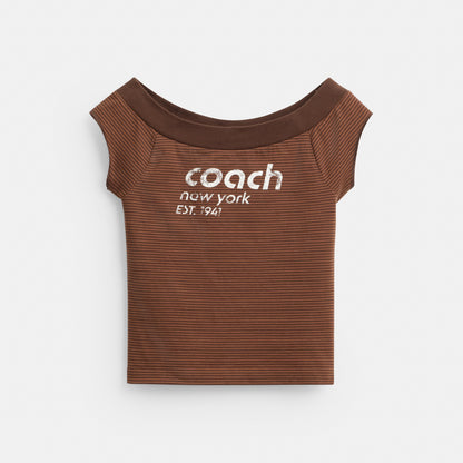 Striped Wide Neck T-Shirt In Organic Cotton